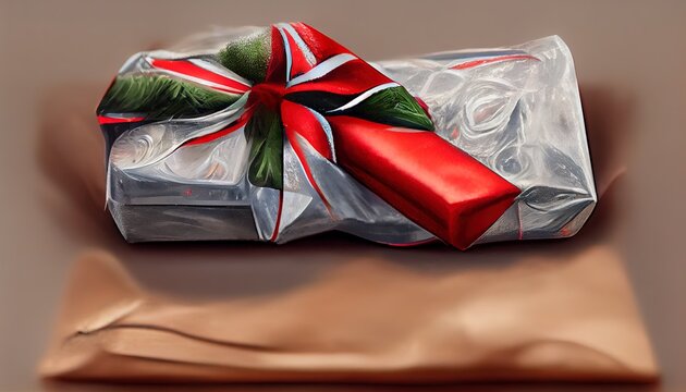 illustration christmas gift unwrapping