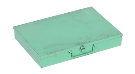 Old metal box isolated