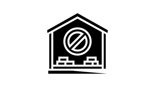 interior house demolition line icon animation