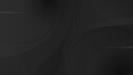 Liquid color background design. Black elements with fluid gradient. Dynamic shapes composition. Vector illustration