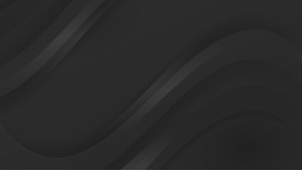 Liquid color background design. Black elements with fluid gradient. Dynamic shapes composition. Vector illustration