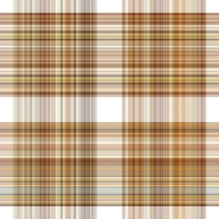 Woodland white tartan seamless pattern textile. Tonal autumnal forest plaid with organic texture. Background of orange stripe for rough wallpaper. 