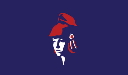 illustration de Marianne française, symbole de la révolution