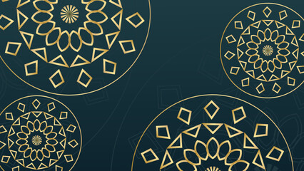 Islamic green background design for Ramadan Kareem