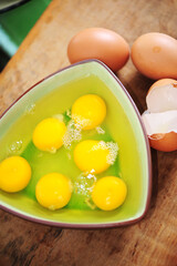 Raw chicken eggs