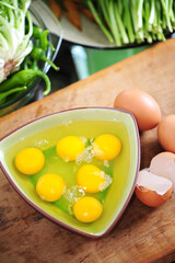 Raw chicken eggs