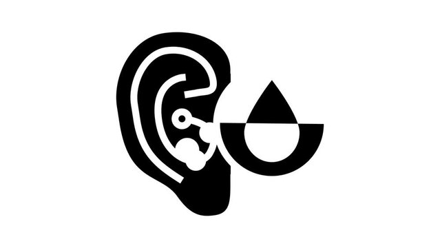 swimmers ear glyph icon animation