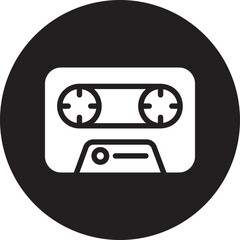 cassette glyph icon