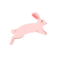 Vector cute rabbit. Flat illustration.