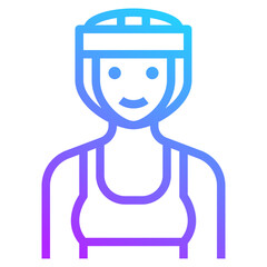 boxer gradient line icon