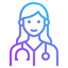 doctor gradient line icon