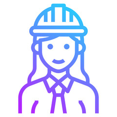 engineer gradient line icon