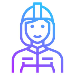 firefighter gradient line icon
