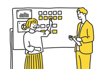 会議中のビジネスマンのイラスト