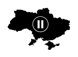 Power outage on the map of Ukraine. Temporary difficulties. Illustration