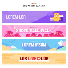 New Year's Shopping Banner Template Set

