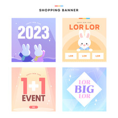 New Year's Shopping Banner Template Set

