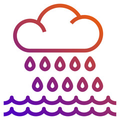 rainstorm gradient line icon
