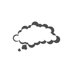 Thought cloud logo. Thinking balloon icon isolated on white background