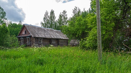 Obraz premium destroyed village houses