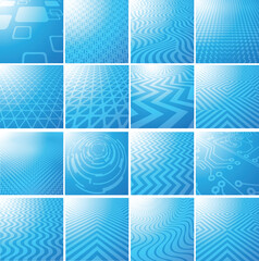ech modern retro futuristic background .Vector design composition with various technology elements . Abstract contemporary art .

