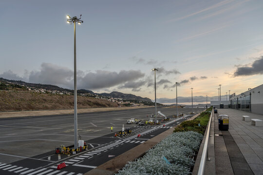 airport apron at dawn, Funchal, Madeira