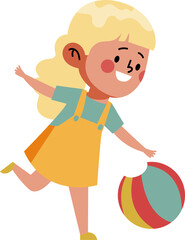 Cute girl playing ball