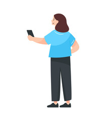 A flat character illustration of young girl 