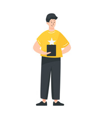 An editable flat illustration of online working 