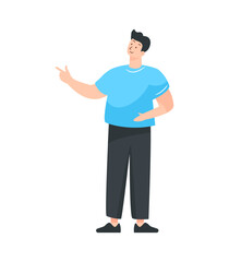 A flat illustration of talking person 