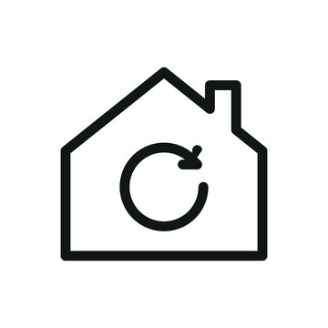 House Air Circulation Isolated Icon, Passive House System With Heat Recovery And Energy Saving Vector Icon With Editable Stroke