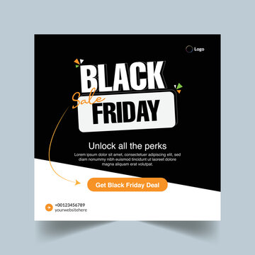 Black Friday Sale Social Media Ads Post Template