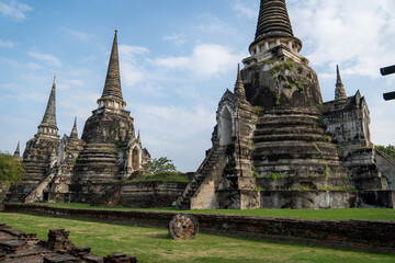 Ruinen von Ayutthaya, welche die frühere Hauptstadt des Königreichs Siam gewesen ist und...