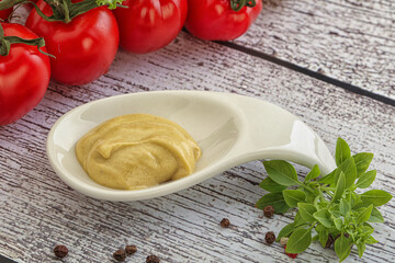 Spicy Mustard sauce in the bowl