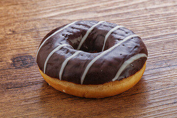 Glazed sweet tasty chocolate donut