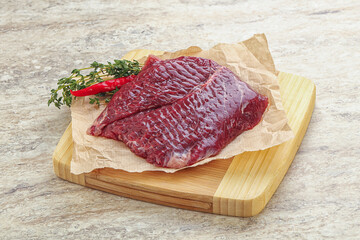 Raw beef machete steak for grill