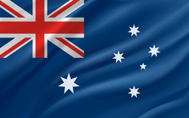 Flag of Australia. 3d vector banner 