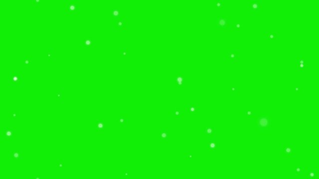 4K seamless animation of falling snow (green background for chroma key use)
