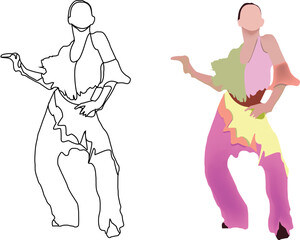 dancer with characteristic colorful brazilian costume-