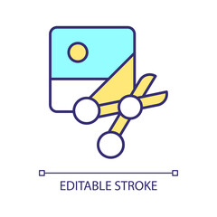 Content editing tools RGB color icon. Multimedia setting. Adjust photo. Changing digital picture. Isolated vector illustration. Simple filled line drawing. Editable stroke. Arial font used