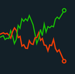 Trade chart vector illustration, desktop with forex trading. Financial graph for online trading creative concept. Interface with chart graphic vector design.