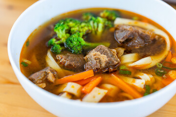 Taiwan braised beef noodle soup