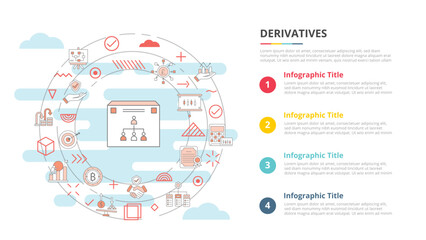 derivatives concept for infographic template banner with four point list information