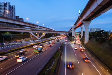 National Highway number one in Taiwan at night