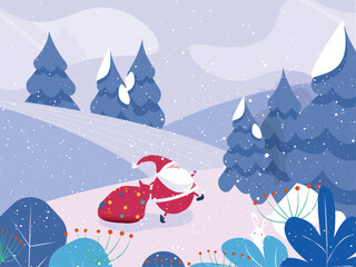 Fototapeta na wymiar Merry Christmas Happy New Year Christmas Celebration Postcard Website Christmas banner Hero image illustration 2022