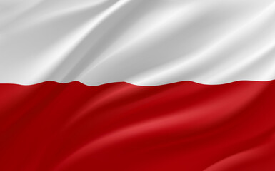 Obraz premium Flag of Poland. 3d vector banner 