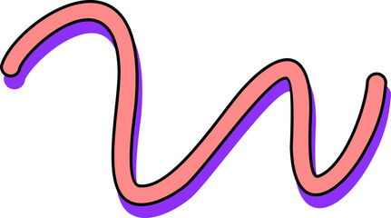 3d Wiggly Line Art Colorful