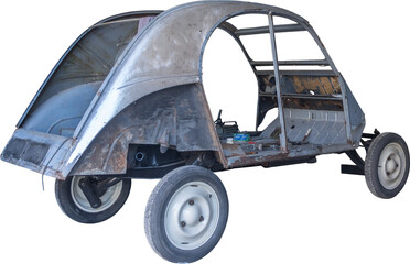 Isolated PNG cutout of a car wreck on a transparent background
