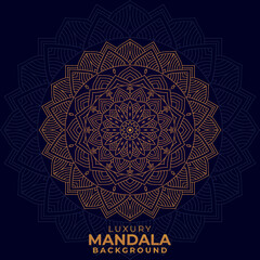 Multi-purpose Luxury ornamental mandala design background, Golden luxury ornamental background