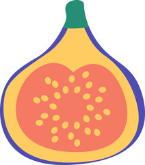 Cute Fruits Flat Design Style